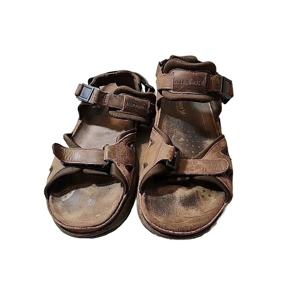 Allrounder by Mephisto Mens Brown Leather Hiking Walking Sandals Size 46